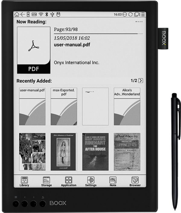 Android 6.0 64GB BOOX MAX2 Pro 13.3 Lector e-Book 4GB Blanco 4100mAh WiFi 