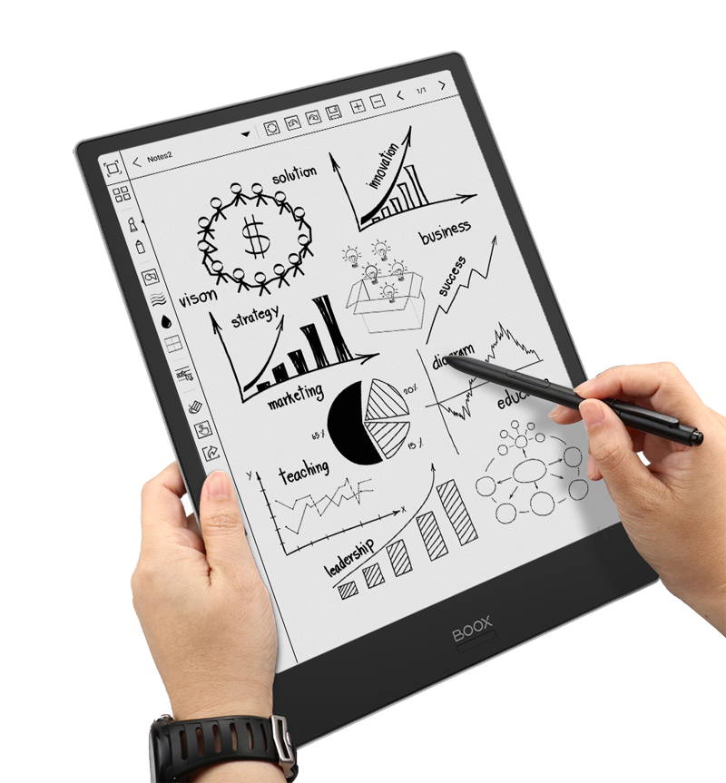 Document signature. Hand holds pen, blank paper notebook page. Vote, c By  ONYX